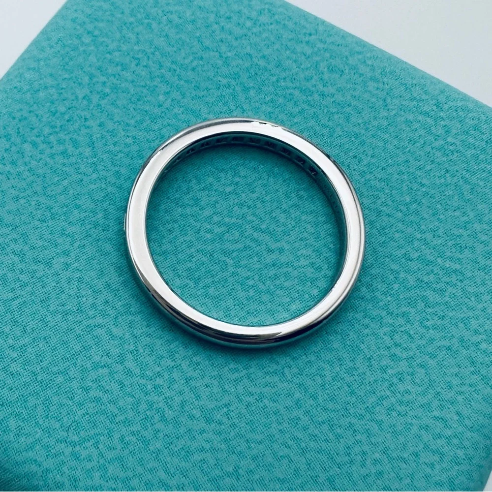 Tiffany & Co. Wedding Band with a Half-Circle of Diamonds .20 TCW w Packaging
